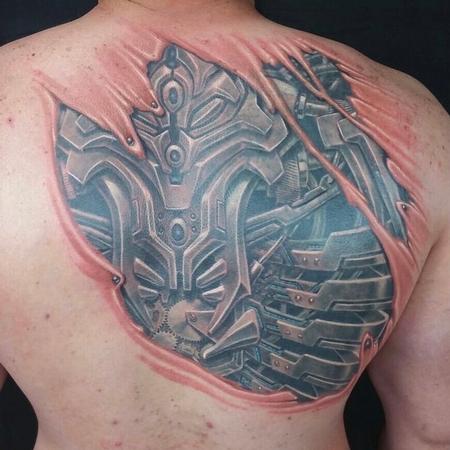 Tattoos - Walt Watts Bio-Mechanical Back Piece - 144488